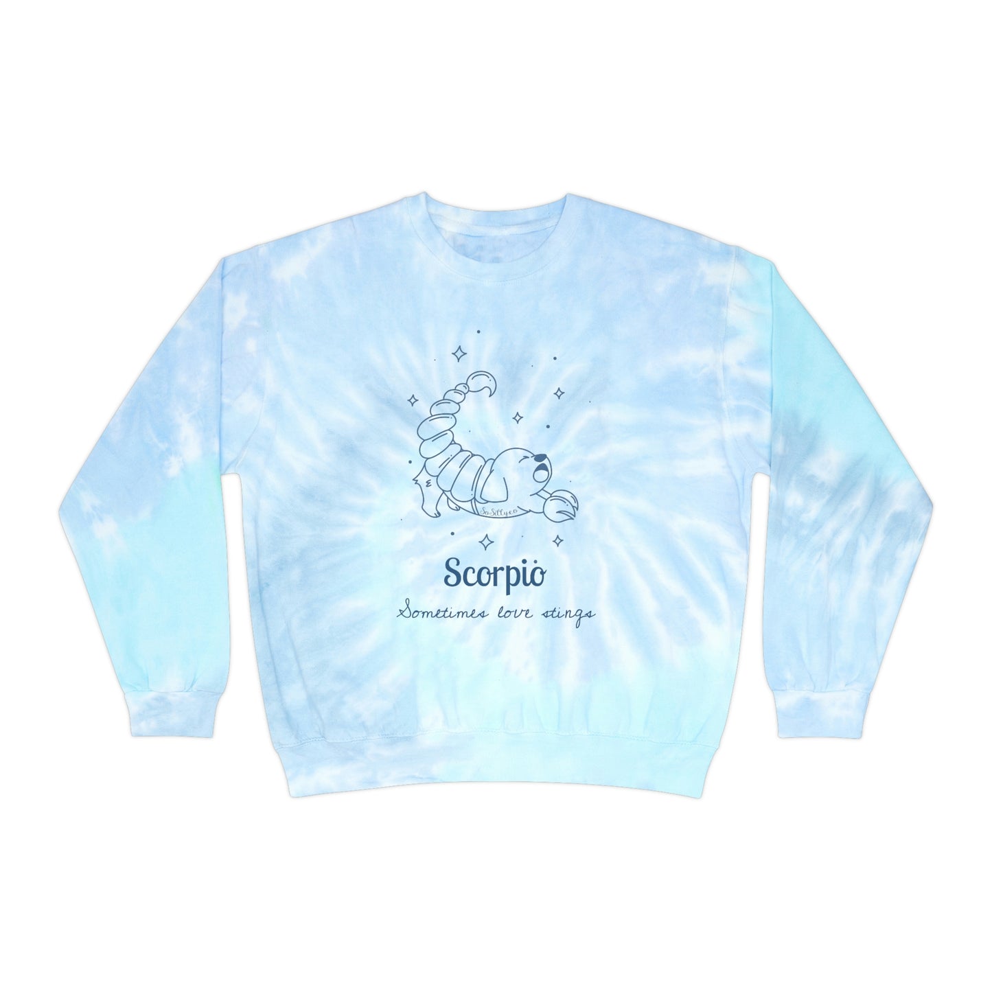 So Silly Astrology Dog | Unisex Tie-Dye Sweatshirt - Scorpio