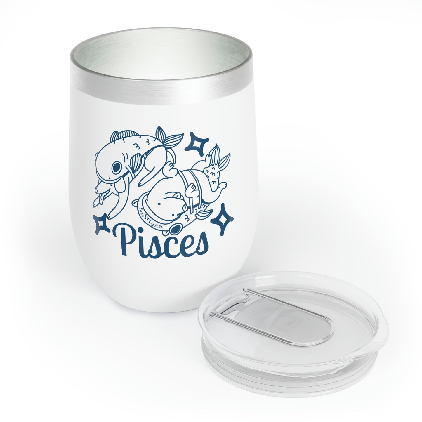 So Silly Astrology Dog | Chill Wine Tumbler - Pisces