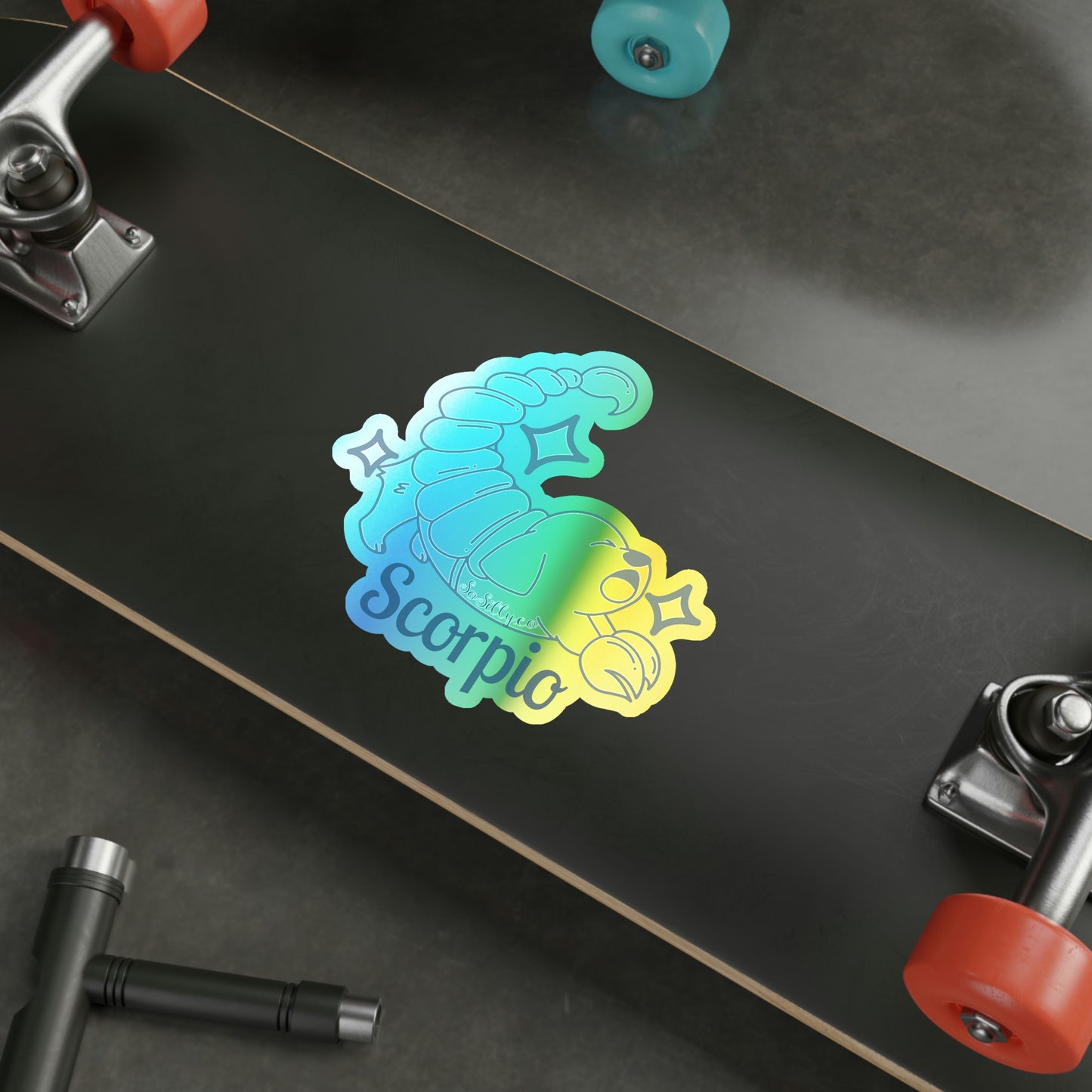 So Silly Astrology Dog | Holographic Die-cut Sticker - Scorpio