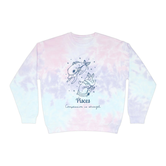 So Silly Astrology Dog | Unisex Tie-Dye Sweatshirt - Pisces