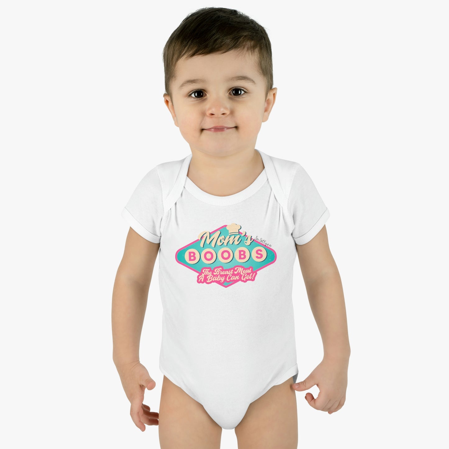 Mom's Boobs - The Breast Meal a Baby Can Get Onesie