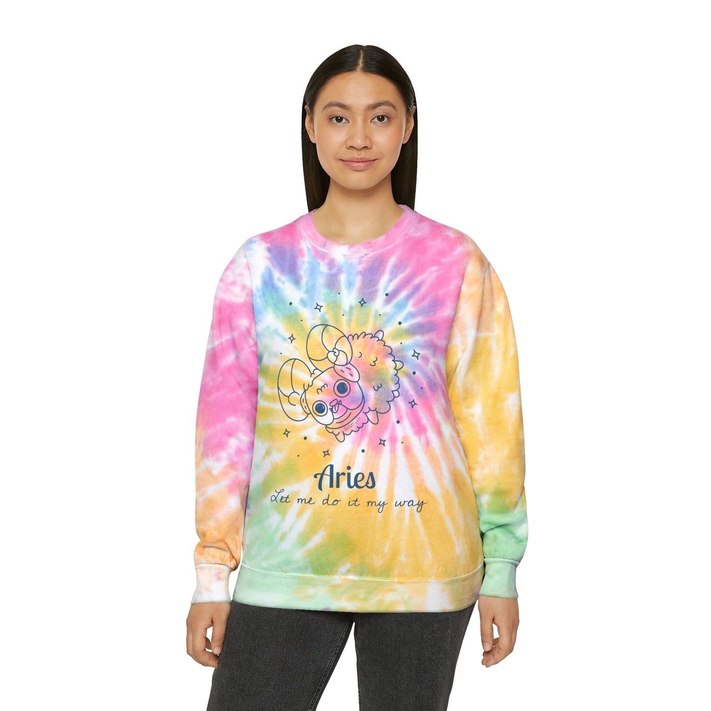 So Silly Astrology Dog | Unisex Tie-Dye Sweatshirt - Aries