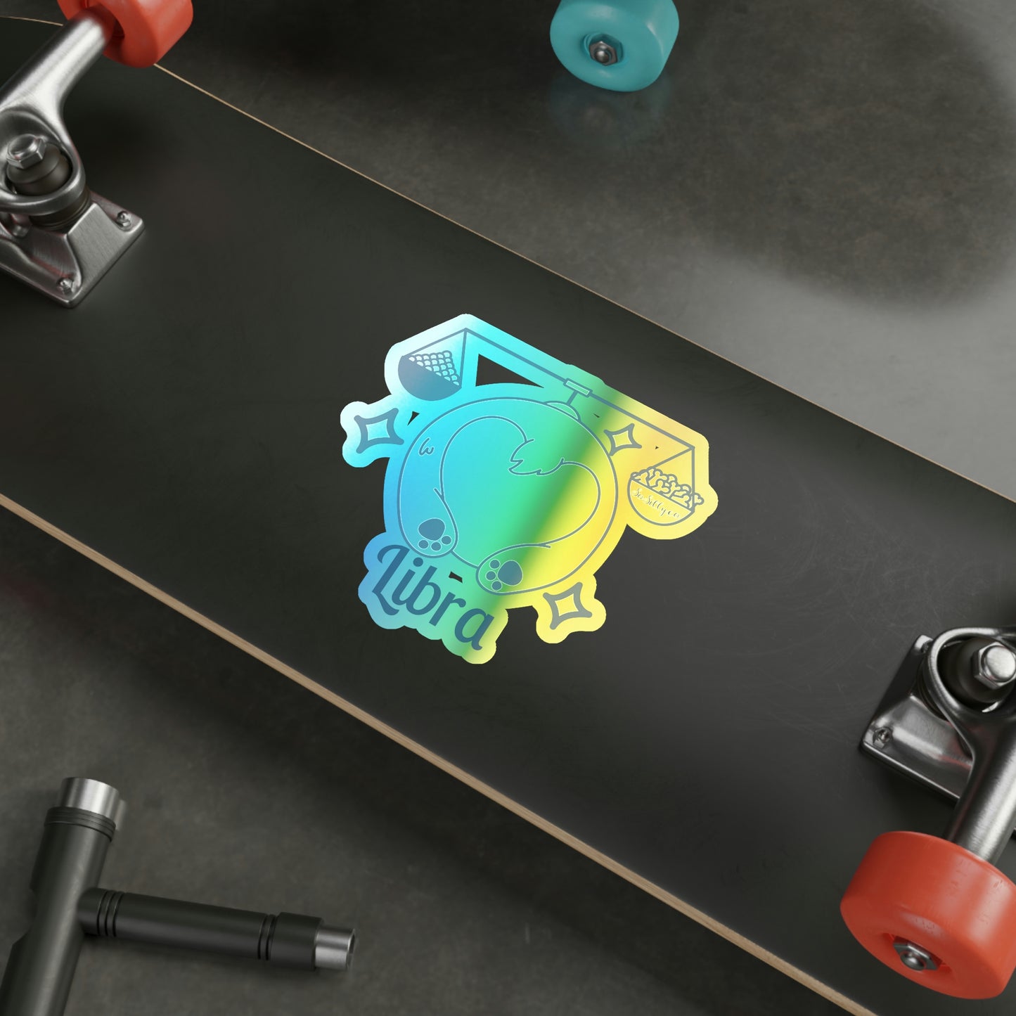 So Silly Astrology Dog | Holographic Die-cut Sticker - Libra