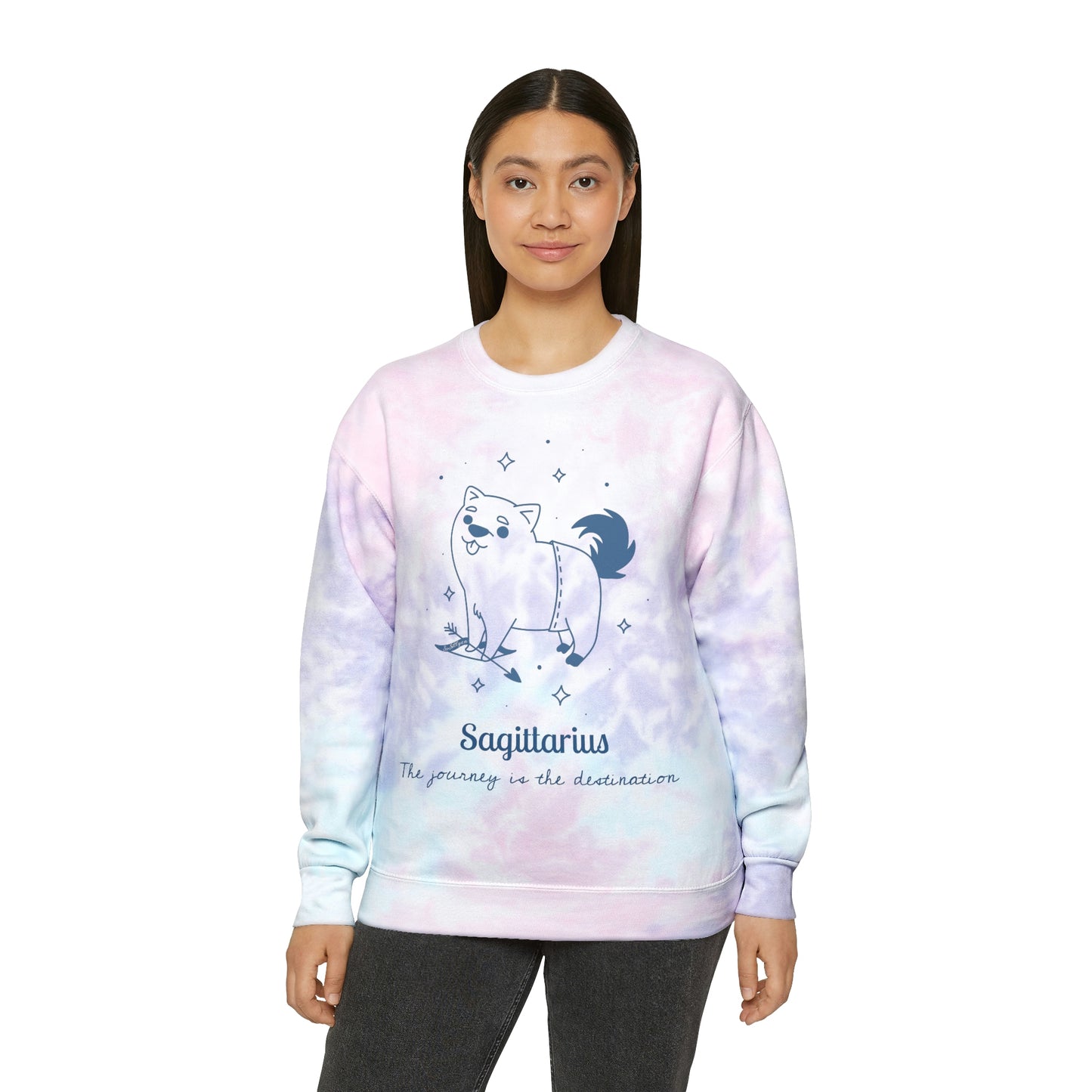 So Silly Astrology Dog | Unisex Tie-Dye Sweatshirt - Sagittarius