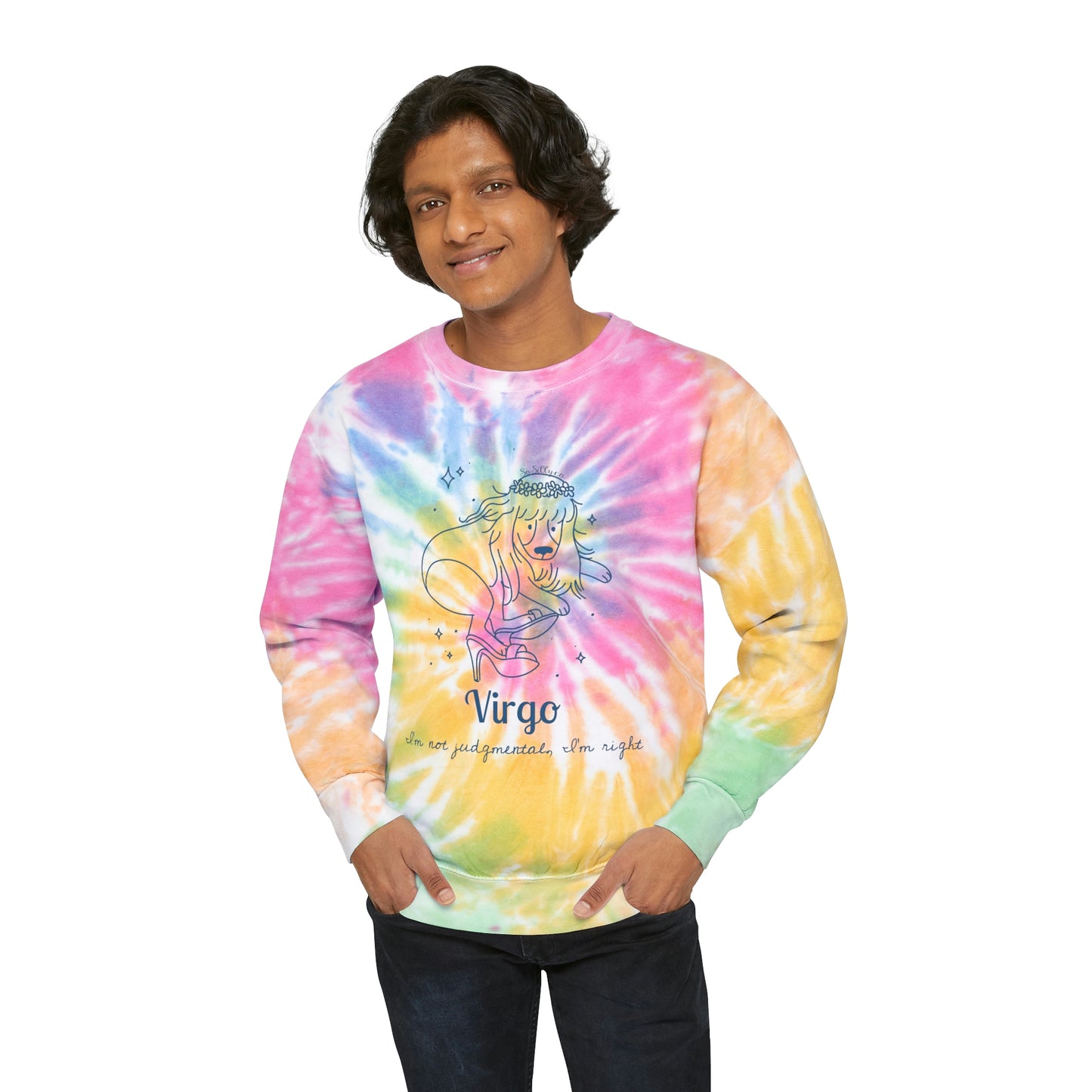 So Silly Astrology Dog | Unisex Tie-Dye Sweatshirt - Virgo