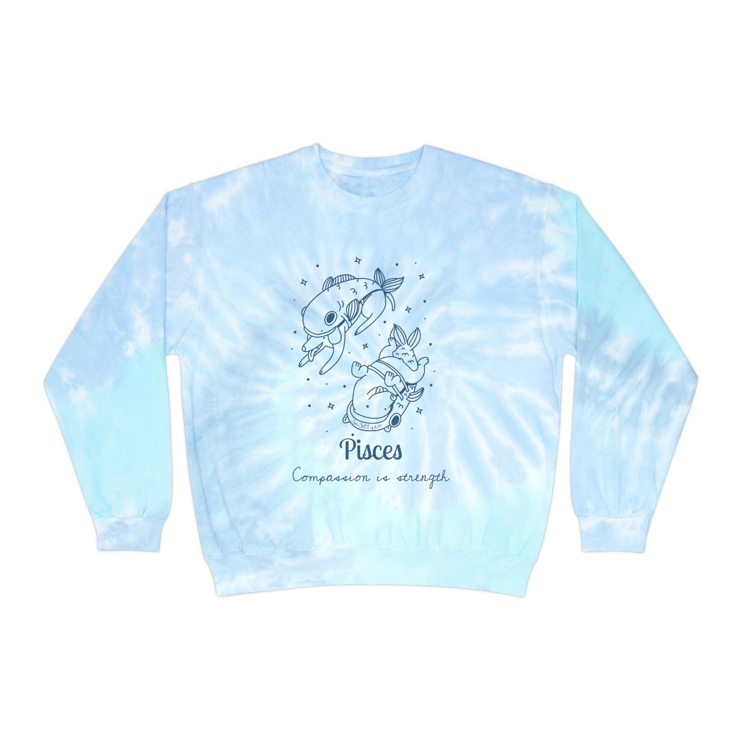 So Silly Astrology Dog | Unisex Tie-Dye Sweatshirt - Pisces