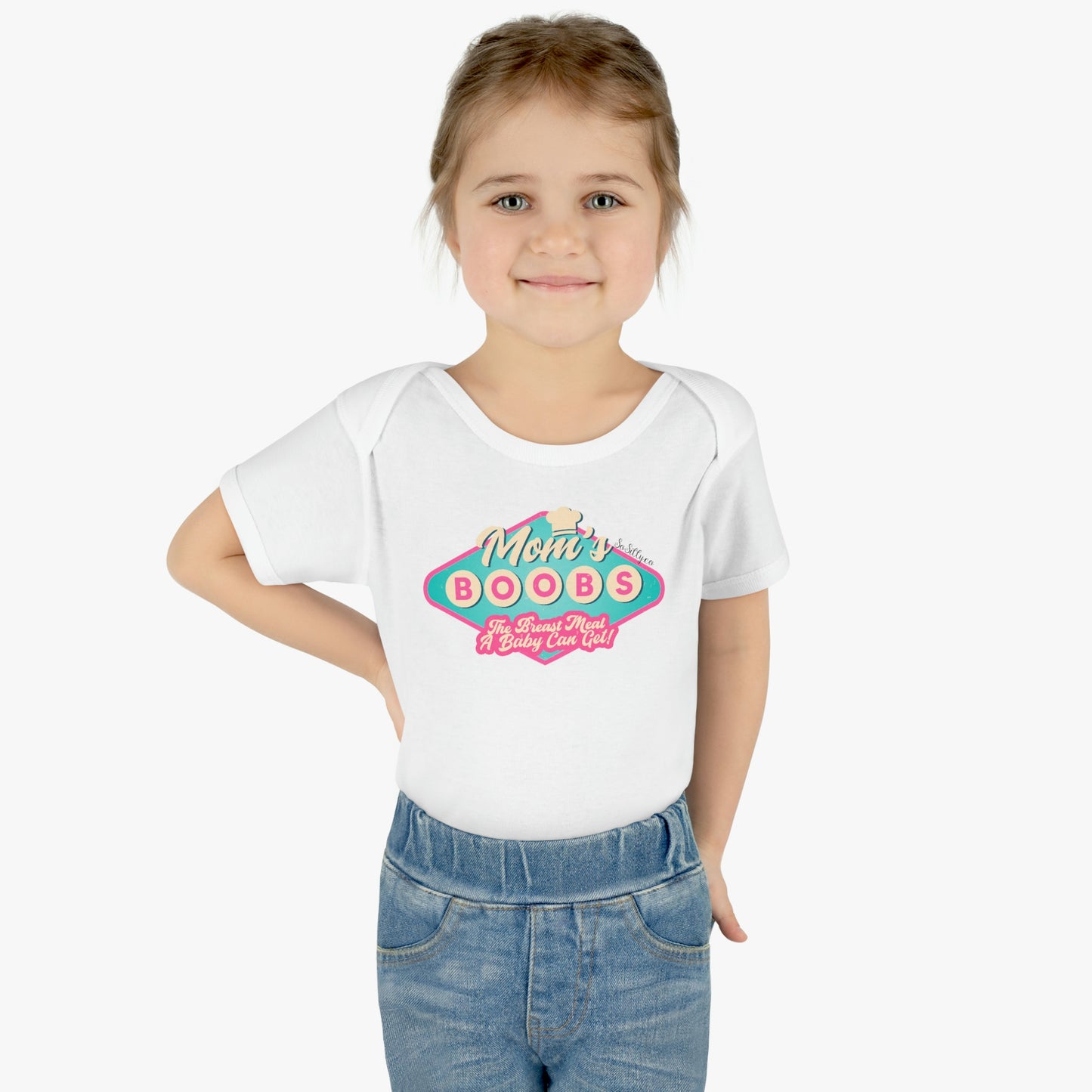 Mom's Boobs - The Breast Meal a Baby Can Get Onesie