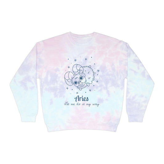 So Silly Astrology Dog | Unisex Tie-Dye Sweatshirt - Aries