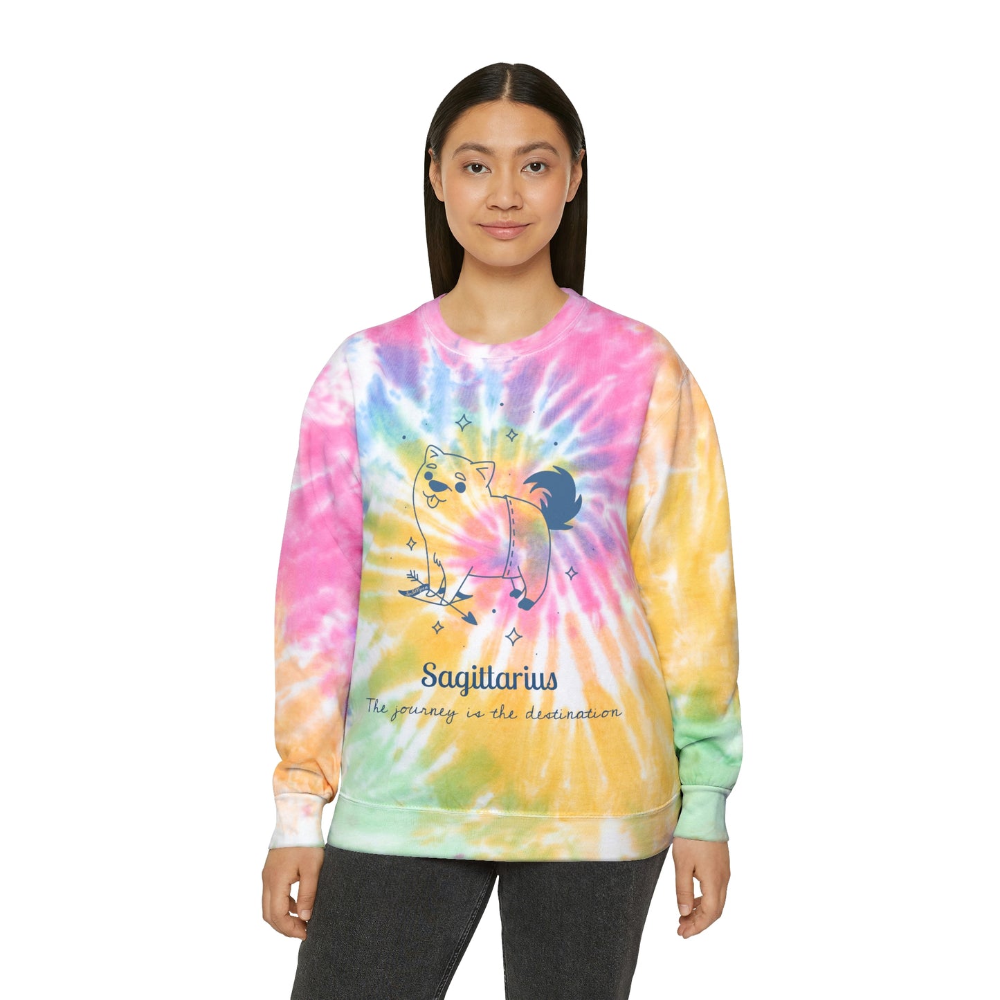 So Silly Astrology Dog | Unisex Tie-Dye Sweatshirt - Sagittarius