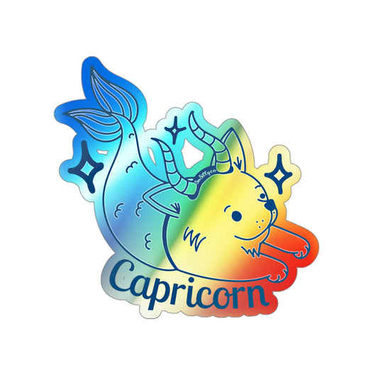 So Silly Astrology Dog | Holographic Die-cut Sticker - Capricorn