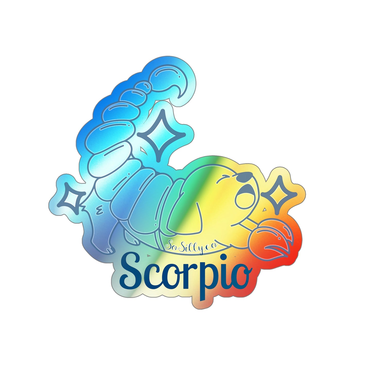 So Silly Astrology Dog | Holographic Die-cut Sticker - Scorpio