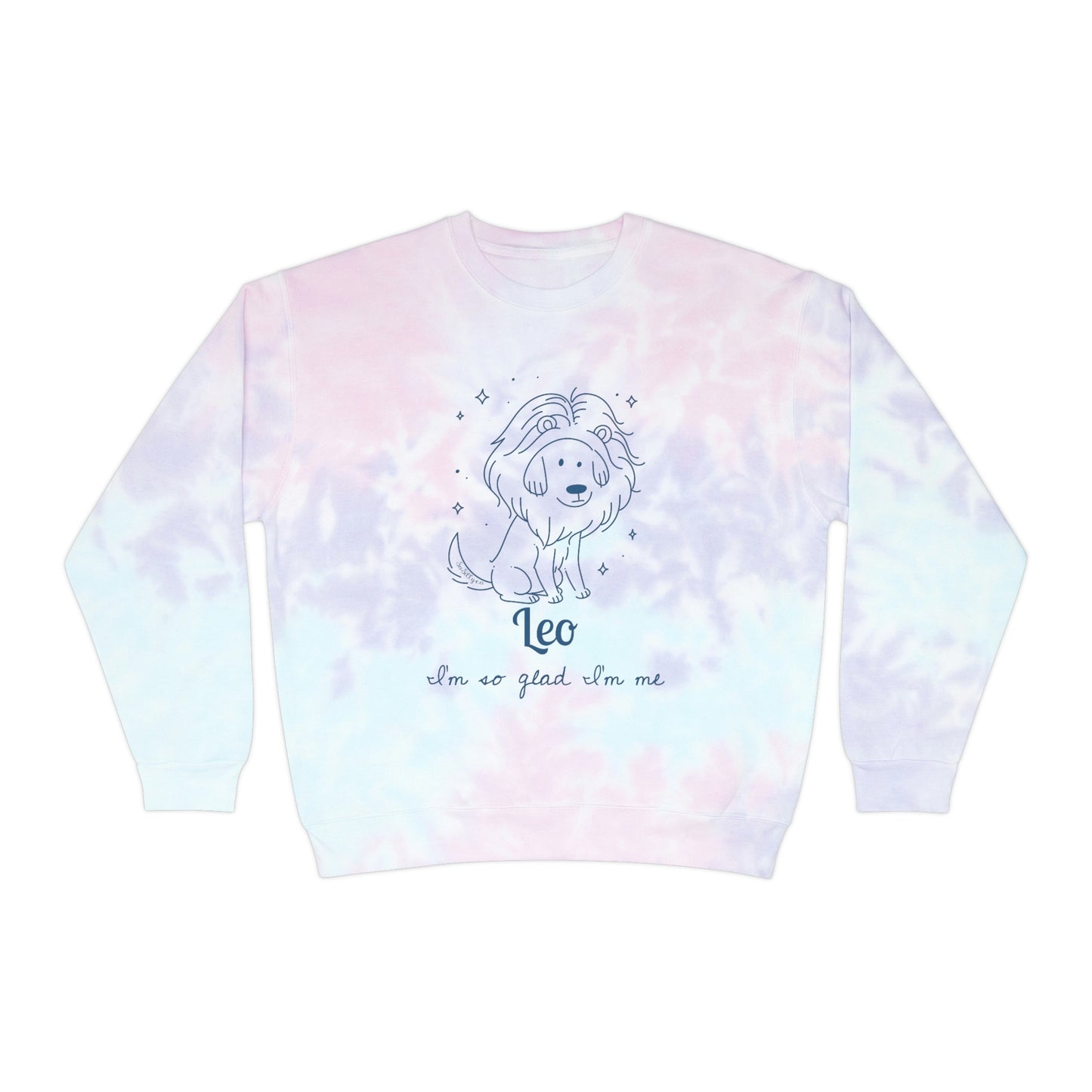 So Silly Astrology Dog | Unisex Tie-Dye Sweatshirt - Leo