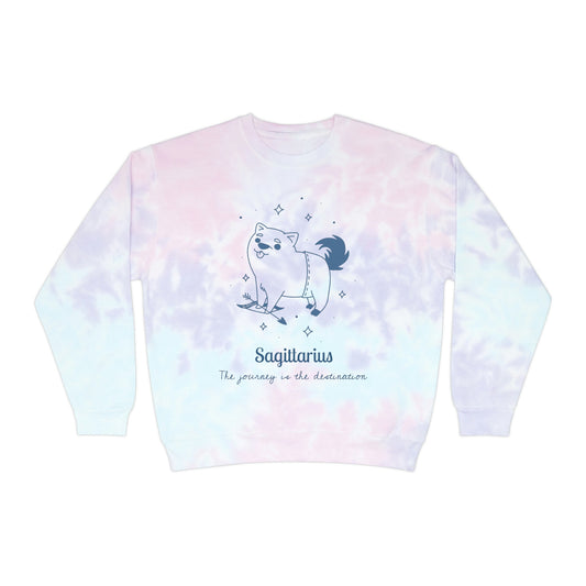 So Silly Astrology Dog | Unisex Tie-Dye Sweatshirt - Sagittarius