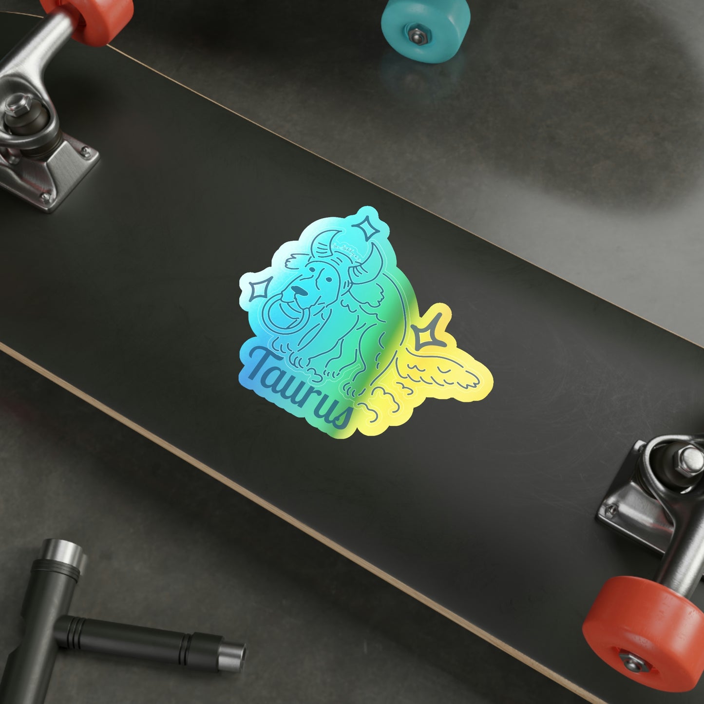 So Silly Astrology Dog | Holographic Die-cut Sticker - Taurus