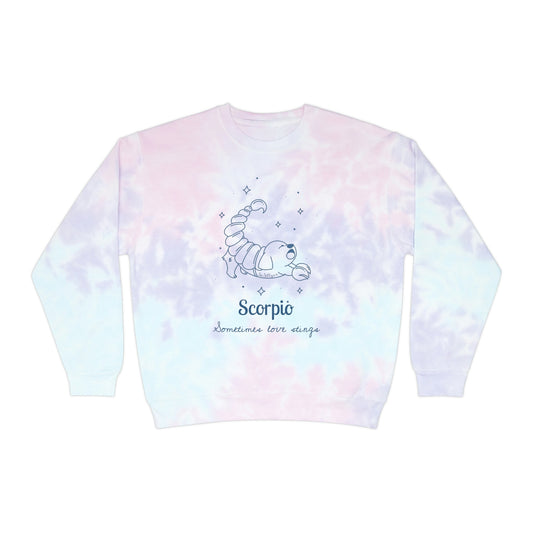 So Silly Astrology Dog | Unisex Tie-Dye Sweatshirt - Scorpio