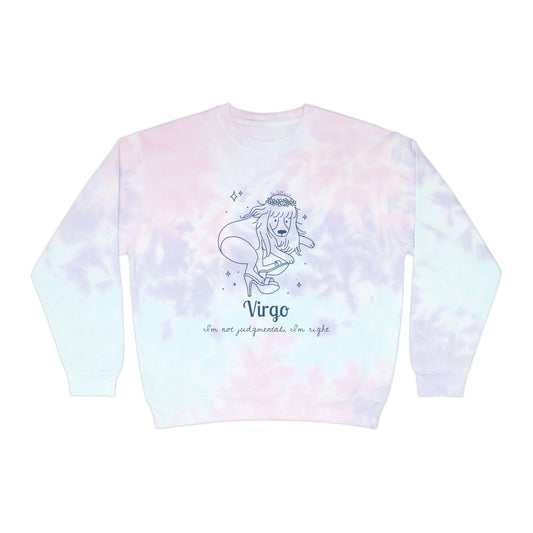 So Silly Astrology Dog | Unisex Tie-Dye Sweatshirt - Virgo