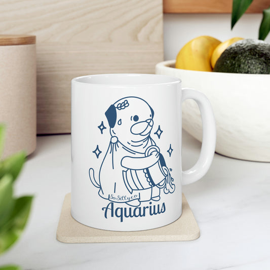 So Silly Astrology Dog | 11oz Ceramic Mug - Aquarius