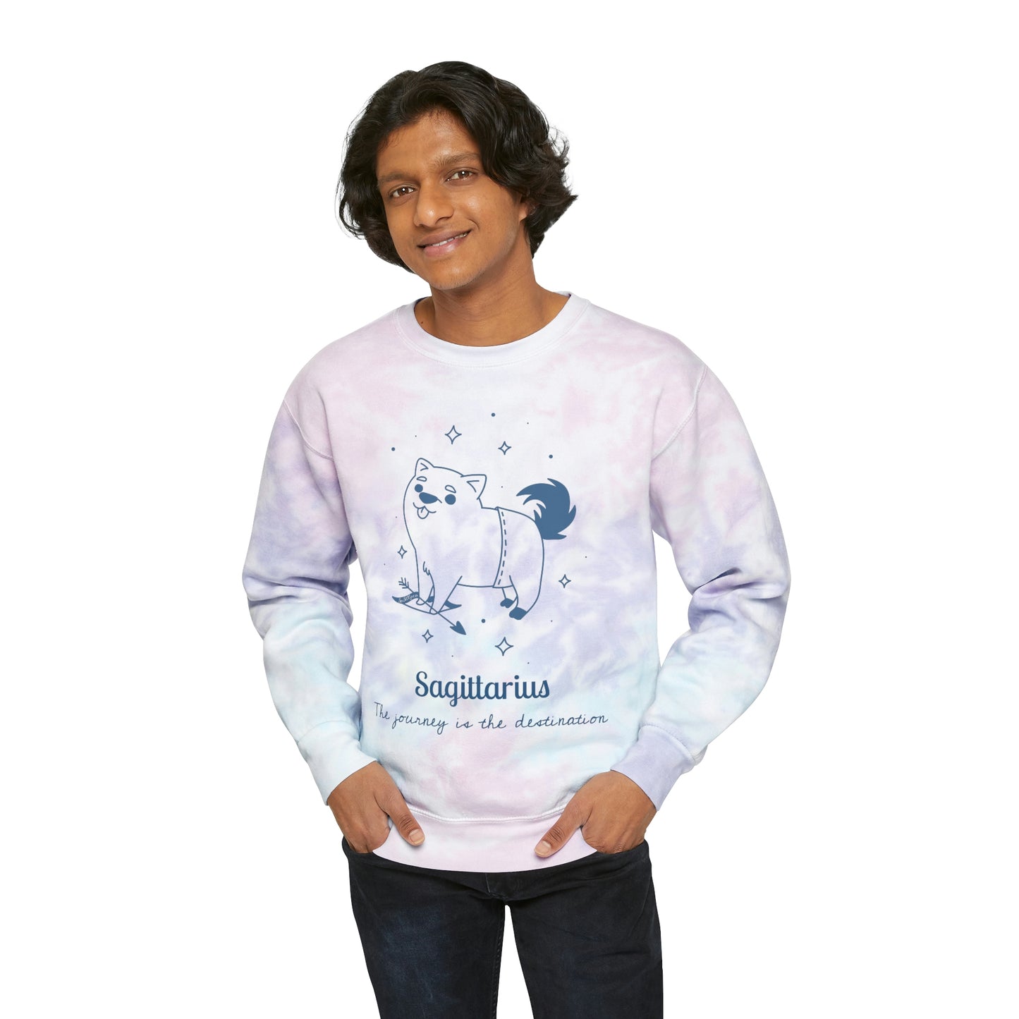So Silly Astrology Dog | Unisex Tie-Dye Sweatshirt - Sagittarius