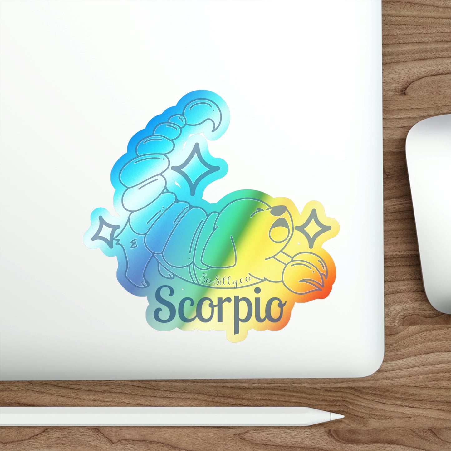 So Silly Astrology Dog | Holographic Die-cut Sticker - Scorpio
