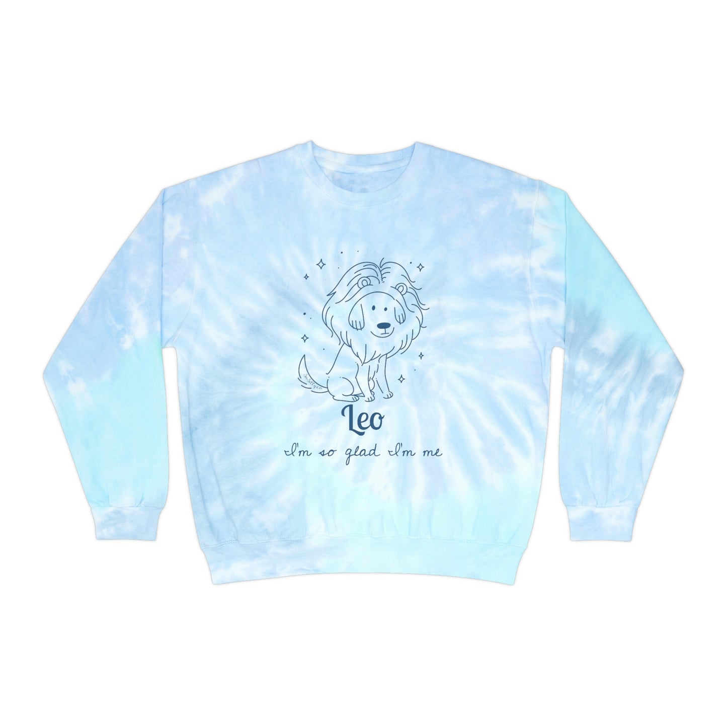 So Silly Astrology Dog | Unisex Tie-Dye Sweatshirt - Leo