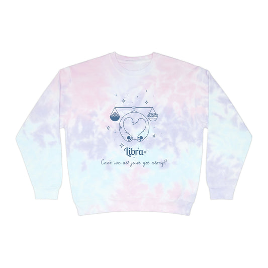 So Silly Astrology Dog | Unisex Tie-Dye Sweatshirt - Libra