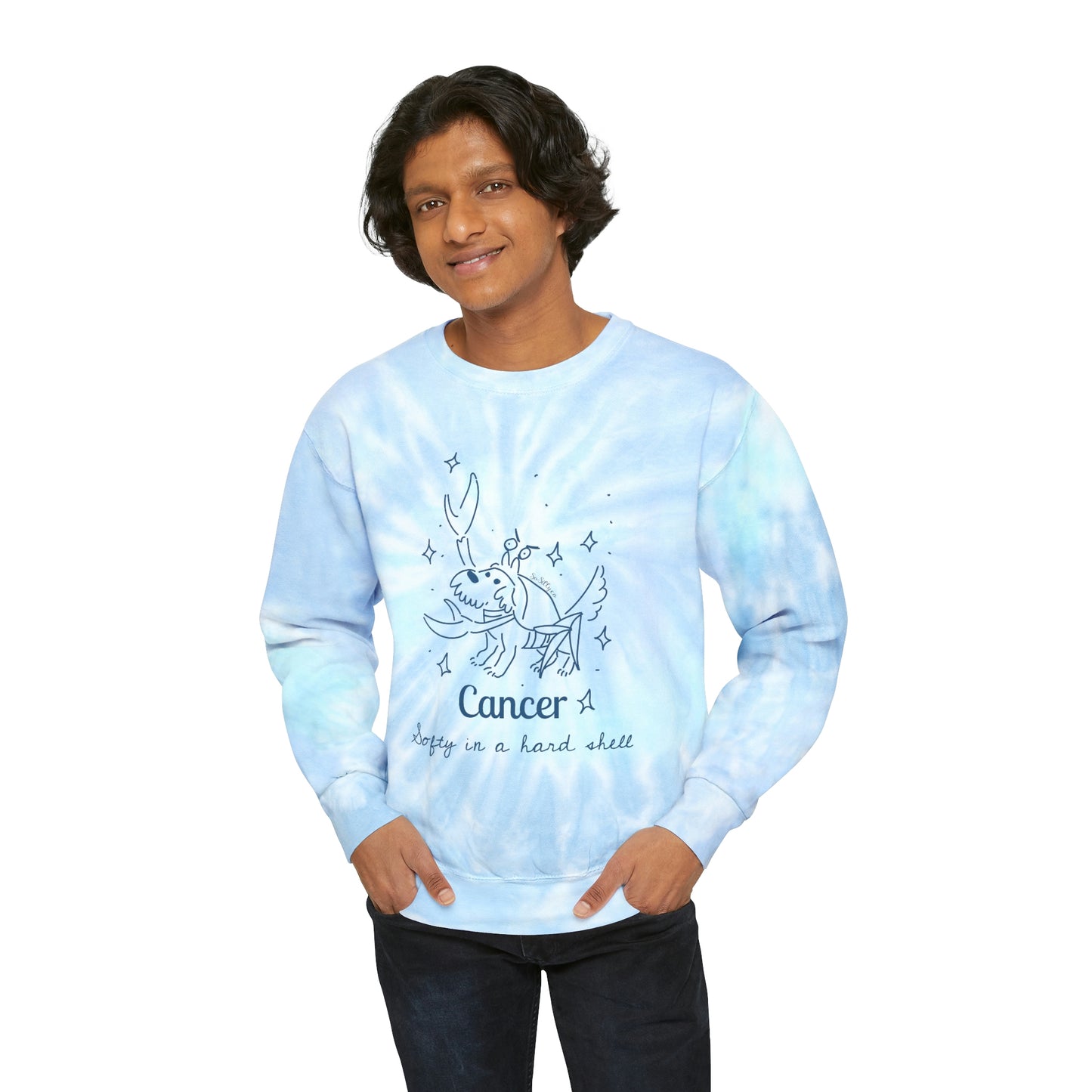 So Silly Astrology Dog | Unisex Tie-Dye Sweatshirt - Cancer