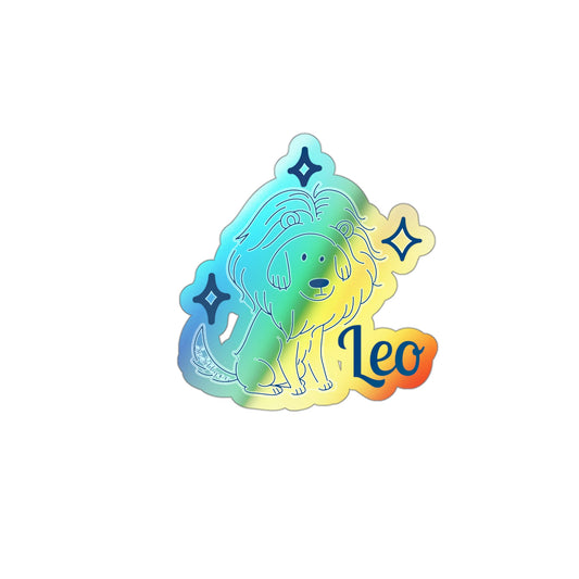 So Silly Astrology Dog | Holographic Die-cut Sticker - Leo