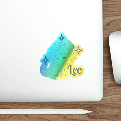 So Silly Astrology Dog | Holographic Die-cut Sticker - Leo