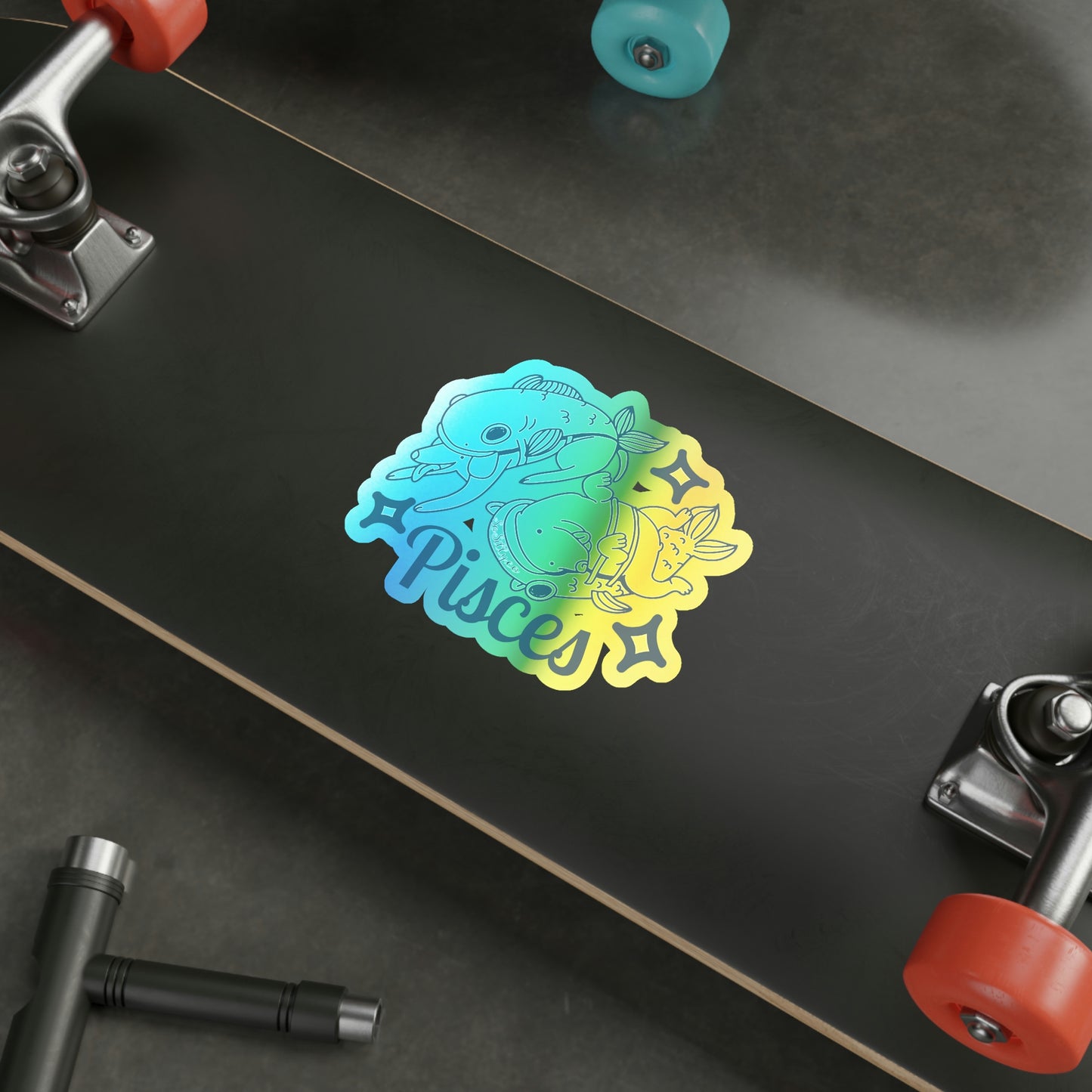 So Silly Astrology Dog | Holographic Die-cut Sticker - Pisces