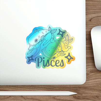 So Silly Astrology Dog | Holographic Die-cut Sticker - Pisces