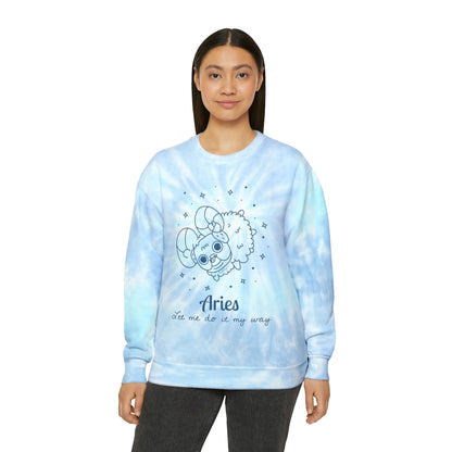 So Silly Astrology Dog | Unisex Tie-Dye Sweatshirt - Aries