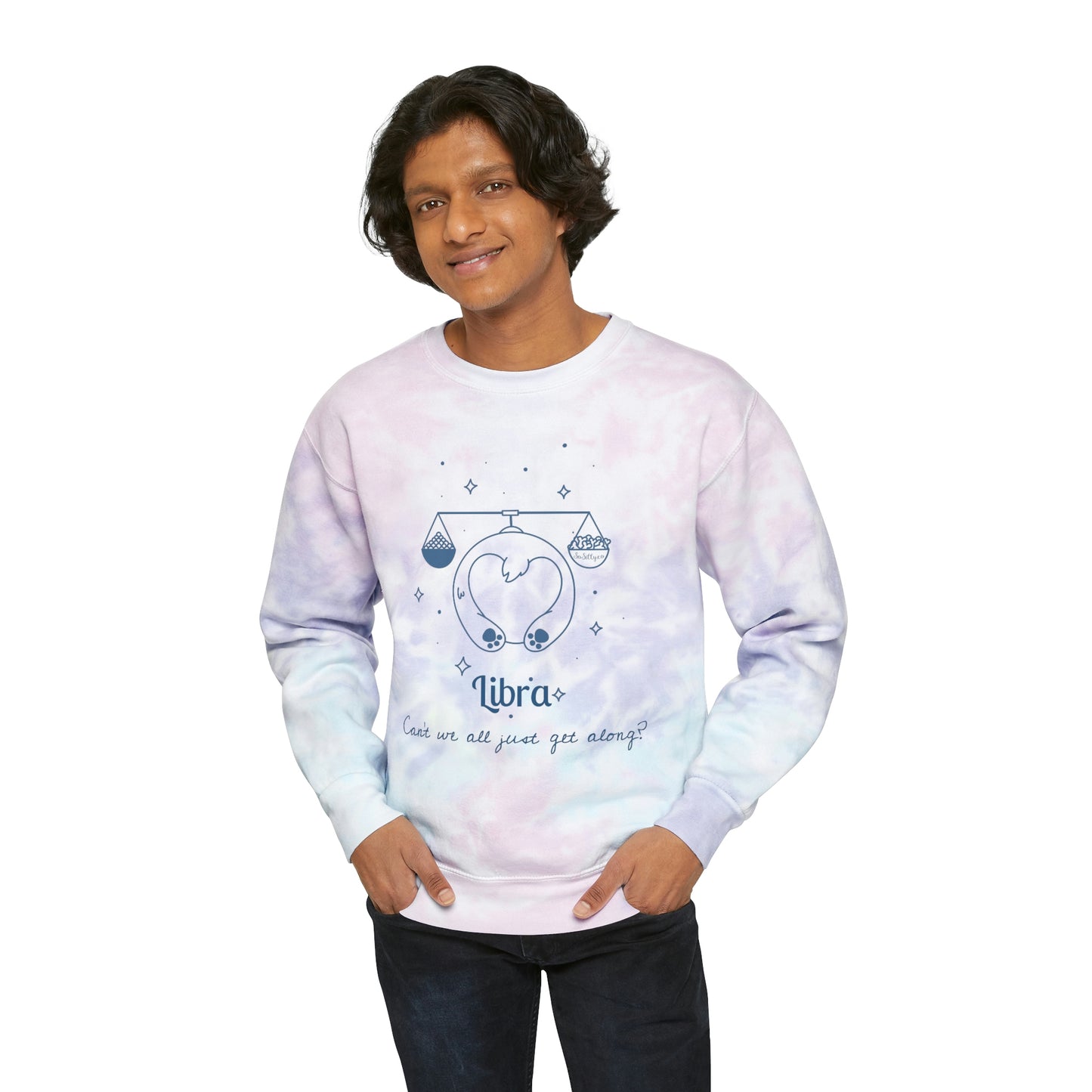 So Silly Astrology Dog | Unisex Tie-Dye Sweatshirt - Libra