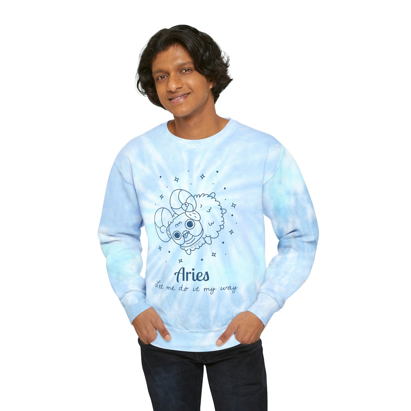 So Silly Astrology Dog | Unisex Tie-Dye Sweatshirt - Aries