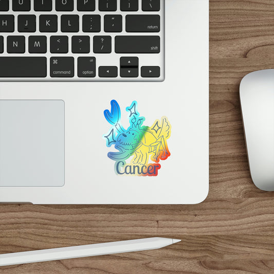 So Silly Astrology Dog | Holographic Die-cut Sticker - Cancer