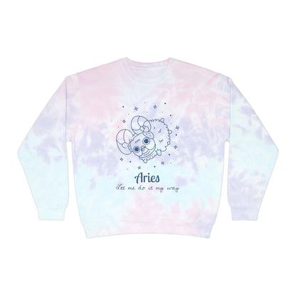 So Silly Astrology Dog | Unisex Tie-Dye Sweatshirt - Aries