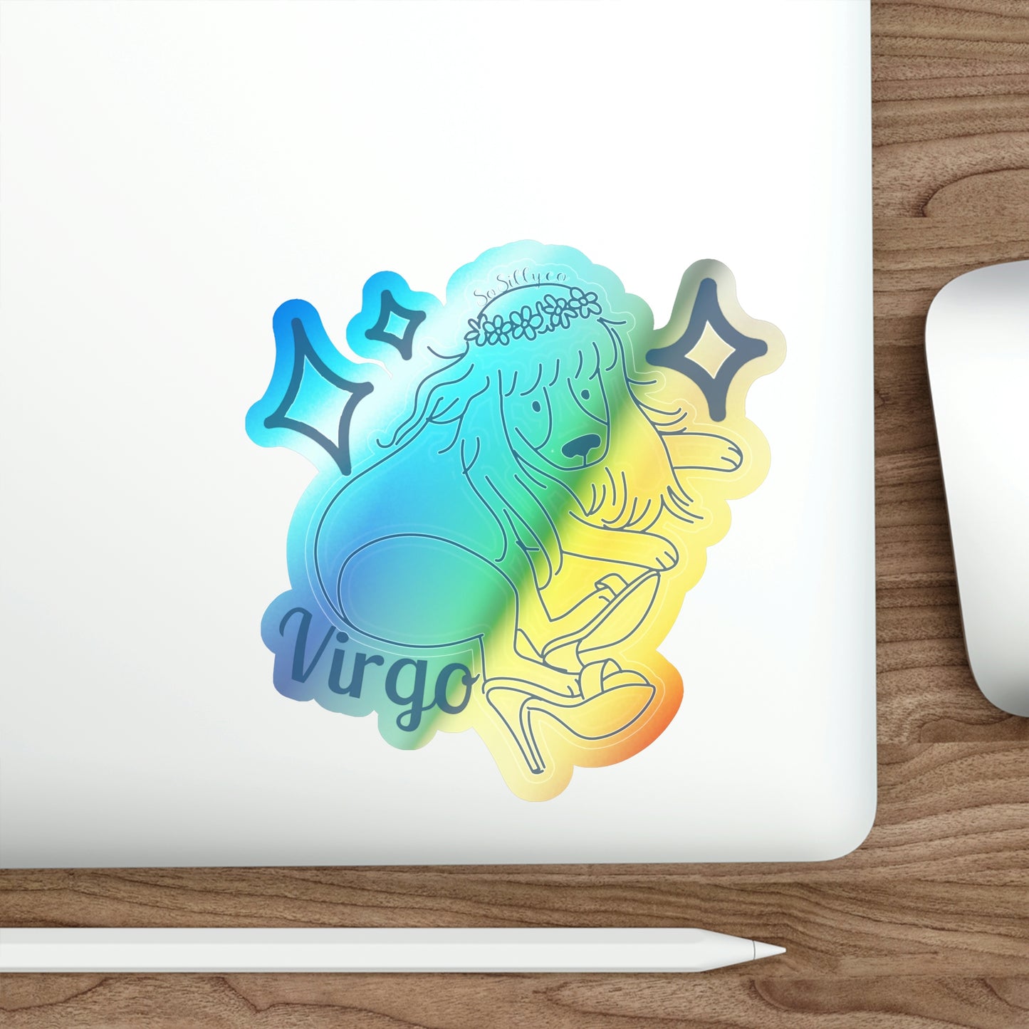 So Silly Astrology Dog | Holographic Die-cut Sticker - Virgo