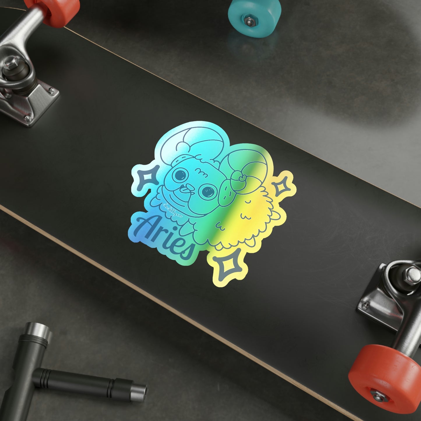 So Silly Astrology Dog | Holographic Die-cut Sticker - Aries