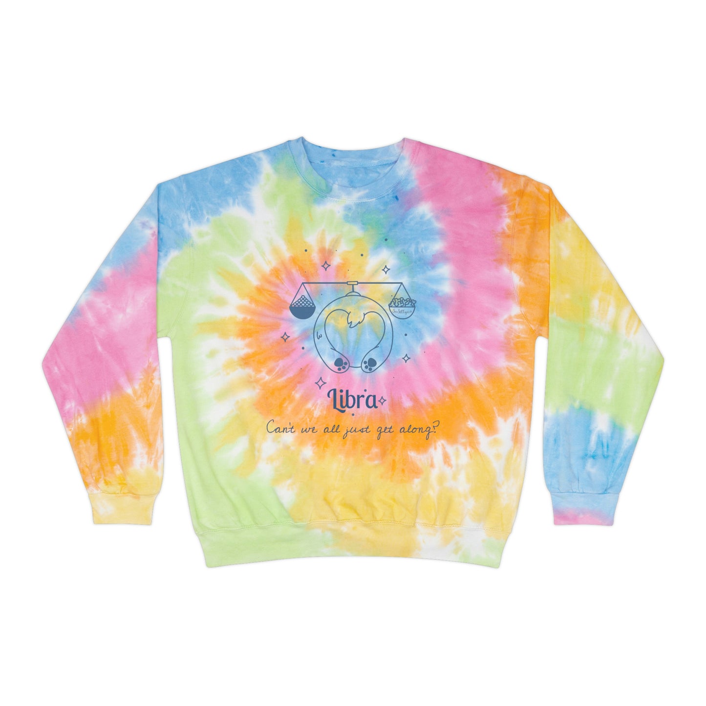 So Silly Astrology Dog | Unisex Tie-Dye Sweatshirt - Libra