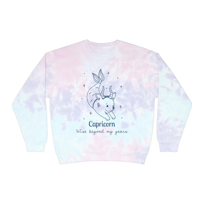 So Silly Astrology Dog | Unisex Tie-Dye Sweatshirt - Capricorn