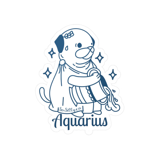 So Silly Astrology Dog | Vinyl Decal - Aquarius