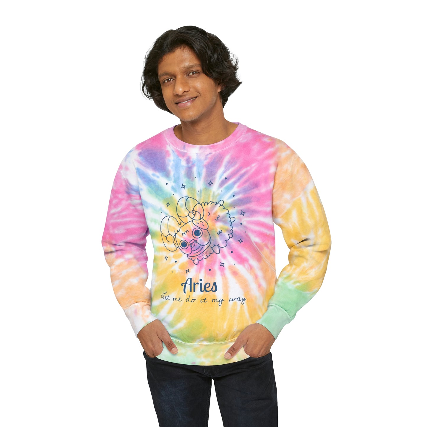 So Silly Astrology Dog | Unisex Tie-Dye Sweatshirt - Aries