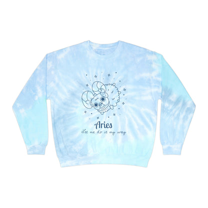 So Silly Astrology Dog | Unisex Tie-Dye Sweatshirt - Aries