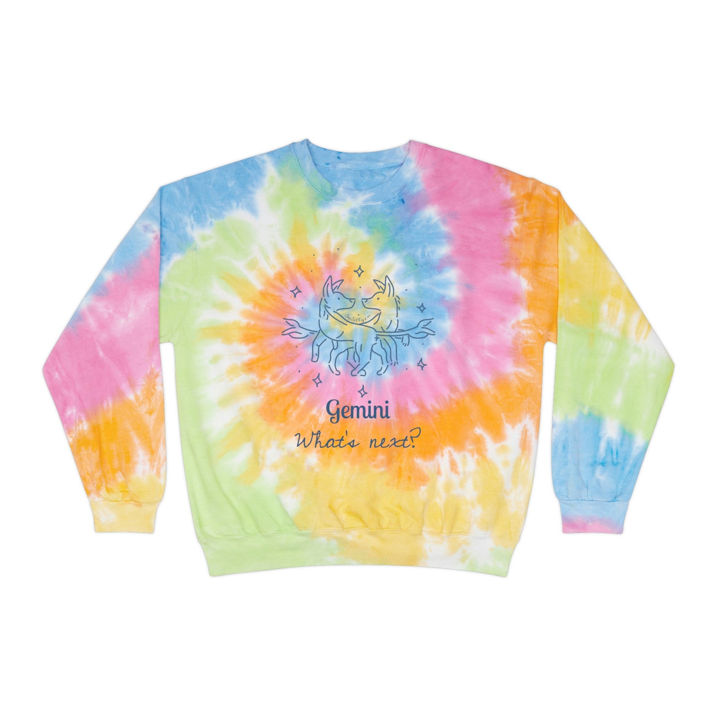 So Silly Astrology Dog | Unisex Tie-Dye Sweatshirt - Gemini