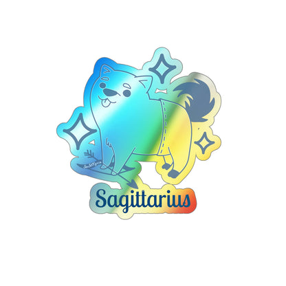 So Silly Astrology Dog | Holographic Die-cut Sticker - Sagittarius