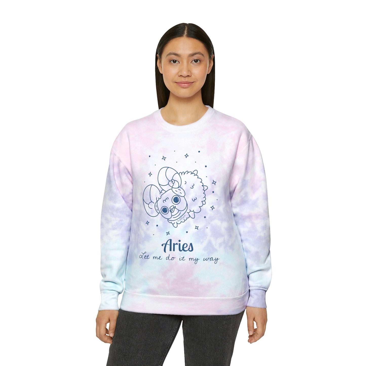 So Silly Astrology Dog | Unisex Tie-Dye Sweatshirt - Aries