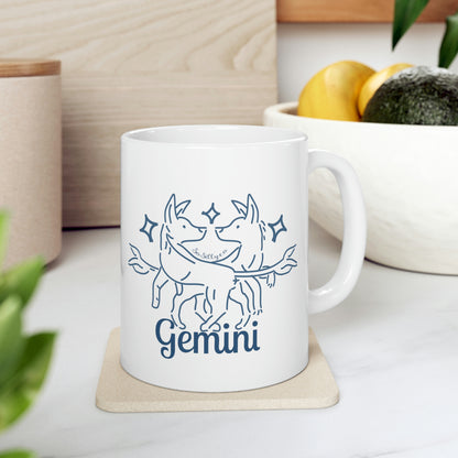 So Silly Astrology Dog | 11oz Ceramic Mug - Gemini