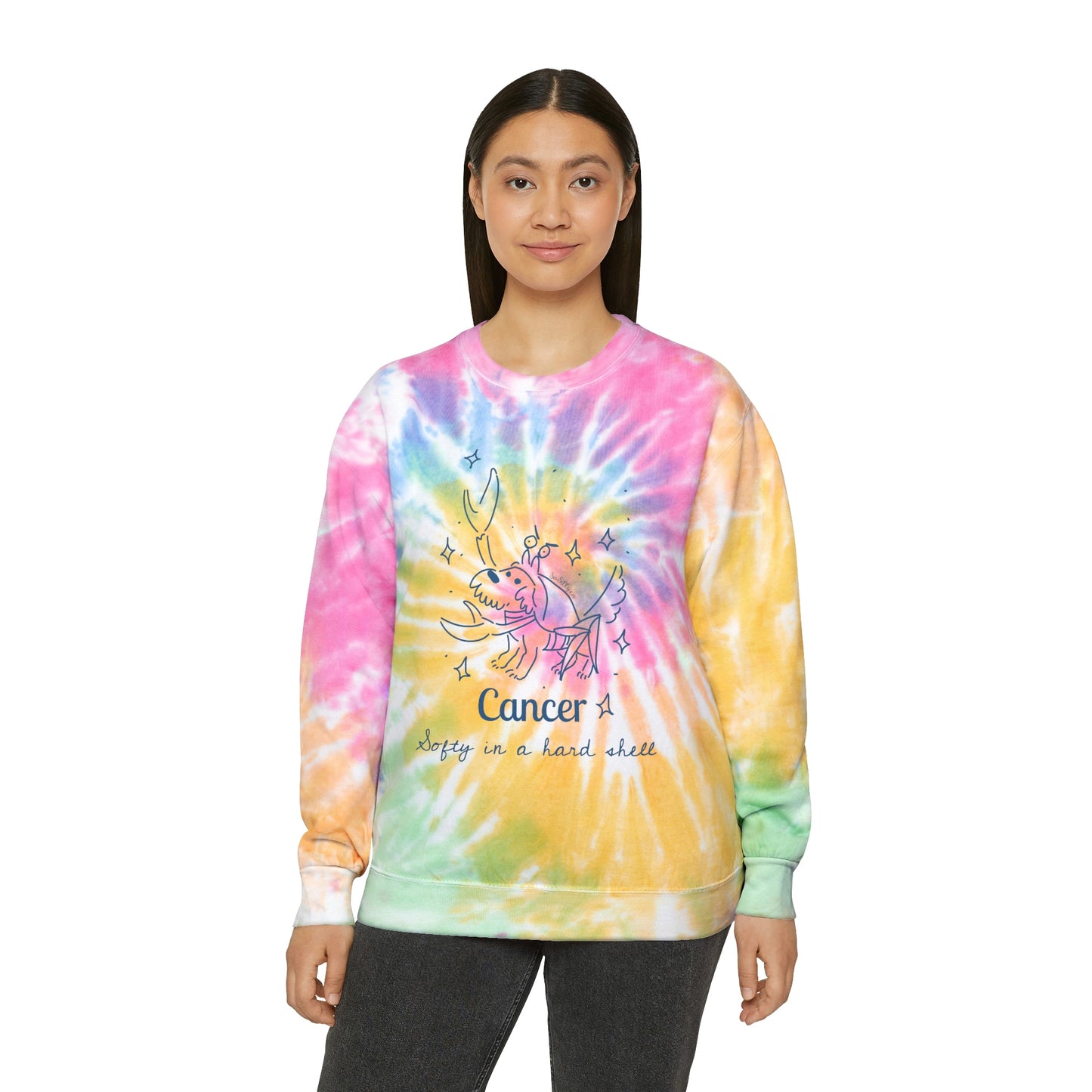 So Silly Astrology Dog | Unisex Tie-Dye Sweatshirt - Cancer